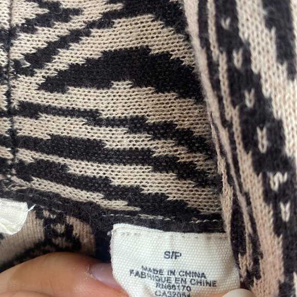 Anthropologie Moth The Eyes Have It Open Abstract Cardigan - Brown - Size Small - Picture 5 of 10